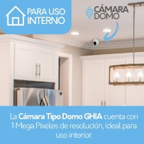 CAMARA GHIA TIPO DOMO 1080P 4 EN 1 AHD/TVI/CVI/CVBS/ 2MP/LENTE DE 3.6MM/ IR 25MTS USO INTERIOR [ GCV-007 ][ CV-1212 ]