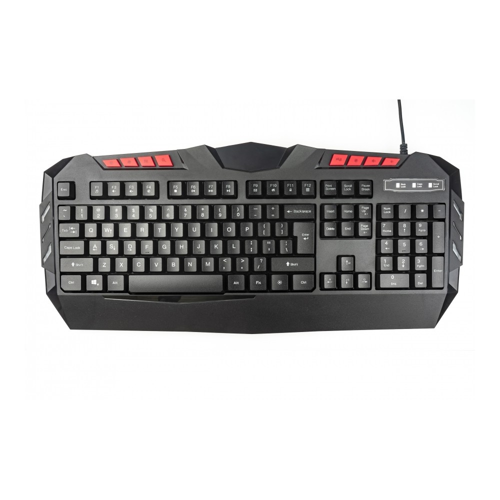 TECLADO ALAMBRICO OCELOT/ GAMER/ MEMBRANA / PLASTICO / NEGRO / ILUMINACION TIPO ARCOIRIS / PLUG PLAY [ OGEK02 ][ KB-762 ]