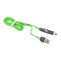 CABLE 2 EN 1 MICRO USB/TIPO LIGHTNING GHIA 1.0 MTS USB 2.1 CARGA Y TRANSFERENCIA DE DATOS CON PROTEC [ GAC-095 ][ CB-1272 ]