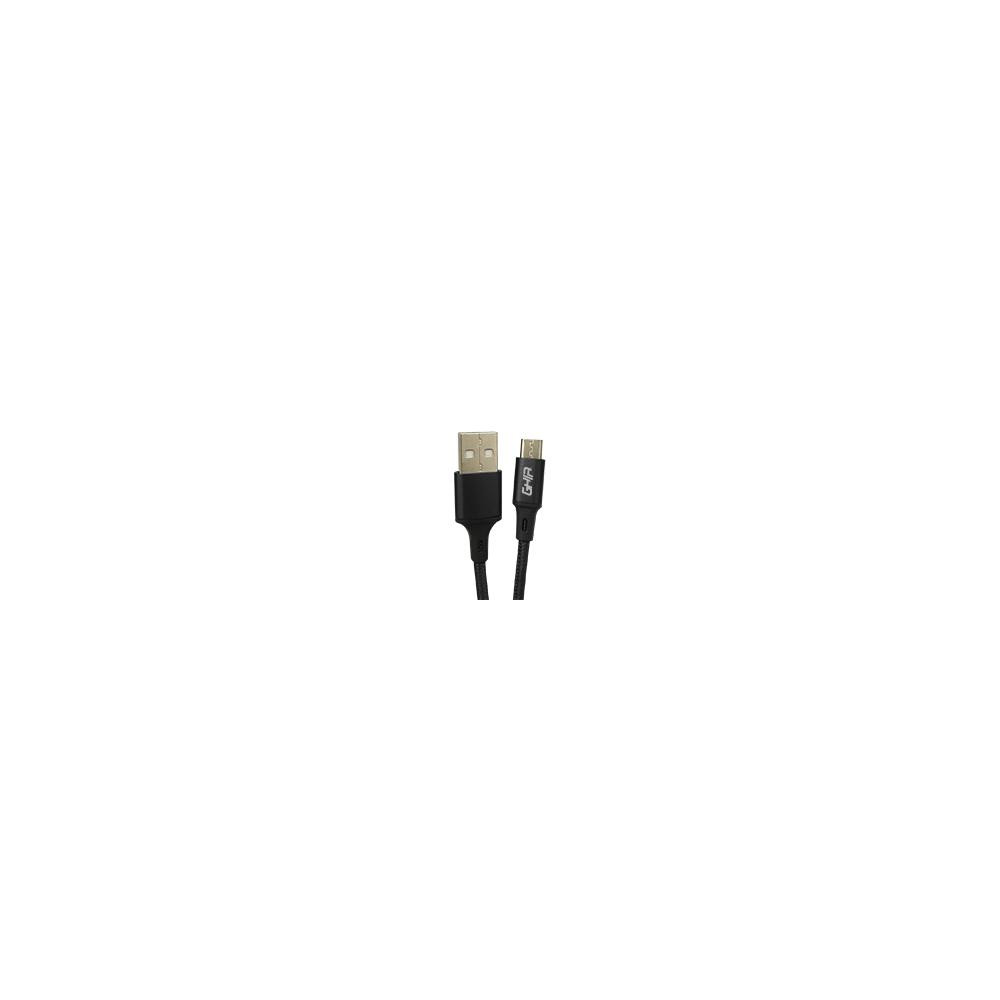 CABLE MICRO USB GHIA NYLON COLOR NEGRO DE 1M [ GAC-191N ][ CB-2049 ]