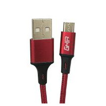 CABLE MICRO USB GHIA NYLON COLOR ROJO DE 1M [ GAC-191R ][ CB-2050 ]