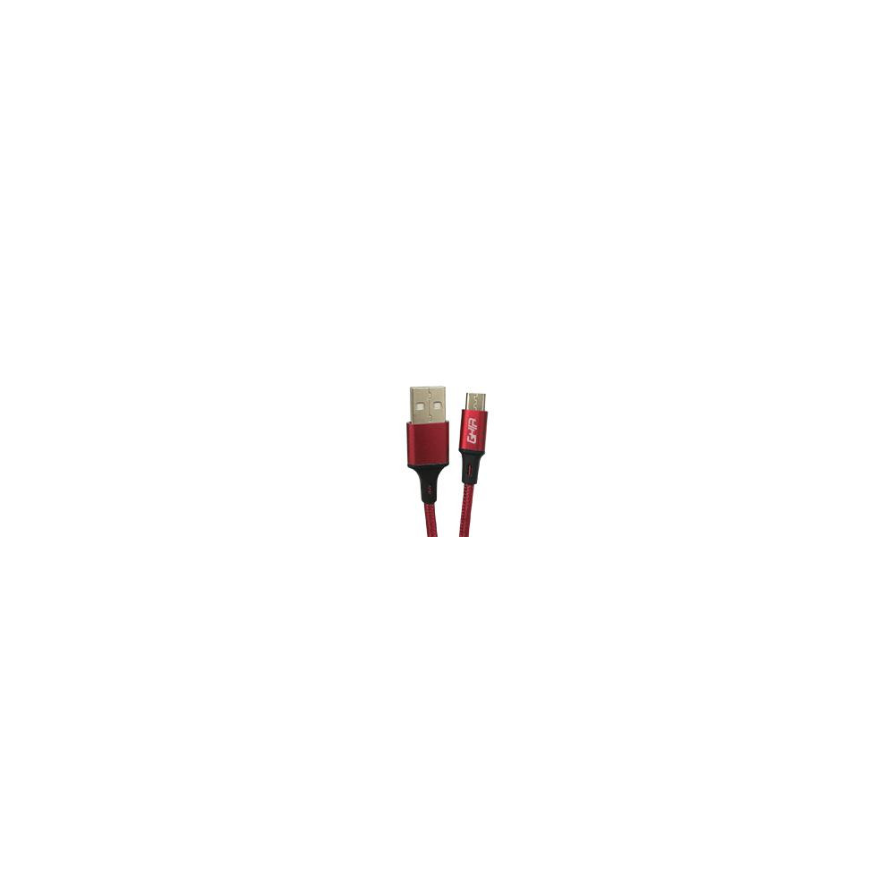 CABLE MICRO USB GHIA NYLON COLOR ROJO DE 1M [ GAC-191R ][ CB-2050 ]