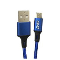 CABLE MICRO USB GHIA NYLON COLOR AZUL DE 1M [ GAC-191A ][ CB-2051 ]