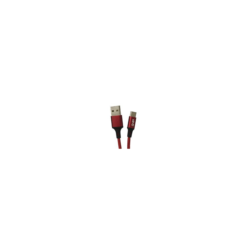 CABLE USB TIPO C GHIA NYLON COLOR ROJO DE 1M [ GAC-192R ][ CB-2052 ]