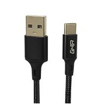 CABLE USB TIPO C GHIA NYLON COLOR NEGRO DE 1M [ GAC-192N ][ CB-2054 ]