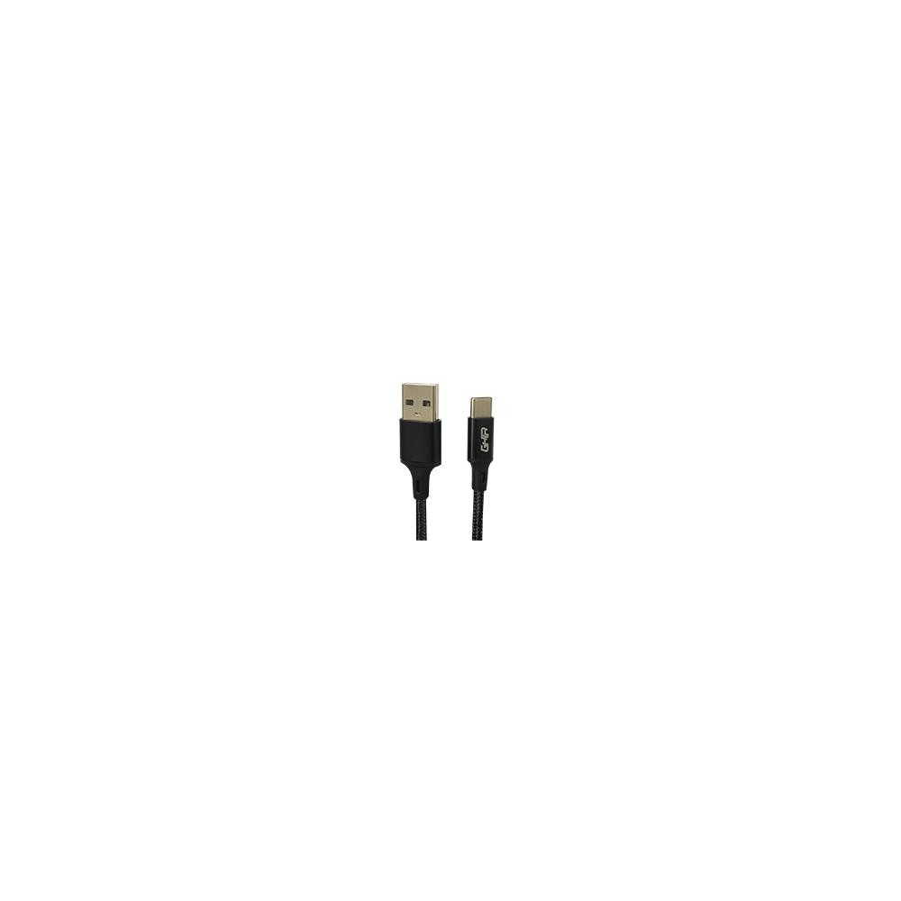 CABLE USB TIPO C GHIA NYLON COLOR NEGRO DE 1M [ GAC-192N ][ CB-2054 ]