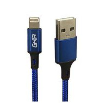 CABLE USB TIPO LIGHTNING GHIA 1M NYLON COLOR AZUL [ GAC-193A ][ CB-2055 ]