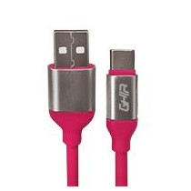 CABLE USB TIPO C GHIA 1M COLOR ROSA [ GAC-195P ][ CB-2061 ]