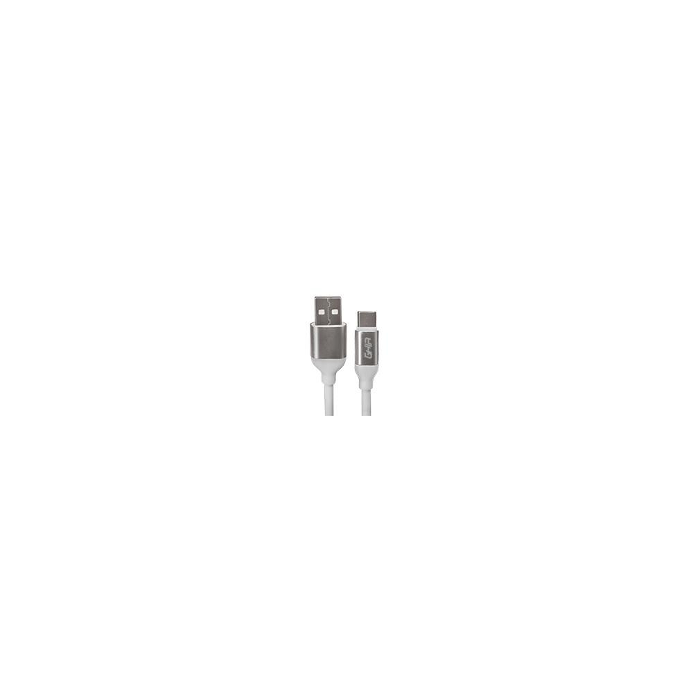 CABLE USB TIPO C GHIA 1M COLOR BLANCO [ GAC-195B ][ CB-2062 ]