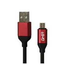 CABLE MICRO USB GHIA 1M COLOR NEGRO/ROJO [ GAC-194N ][ CB-2066 ]