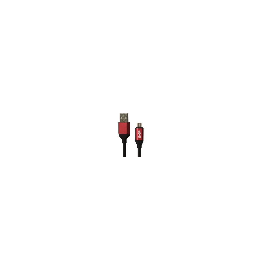 CABLE MICRO USB GHIA 1M COLOR NEGRO/ROJO [ GAC-194N ][ CB-2066 ]