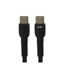 CABLE DE CARGA RAPIDA GHIA USB TIPO C A TIPO C COLOR NEGRO DE 1M [ GAC-203N ][ CB-2082 ]