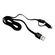 CABLE 2 EN 1 MICRO USB/TIPO LIGHTNING GHIA 1.0 MTS USB 2.1 CARGA Y TRANSFERENCIA DE DATOS NEGRO [ GAC-100 ][ CB-1259 ]