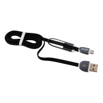 CABLE 2 EN 1 MICRO USB/TIPO LIGHTNING GHIA 1.0 MTS USB 2.1 CARGA Y TRANSFERENCIA DE DATOS CON PROTEC [ GAC-097 ][ CB-1264 ]