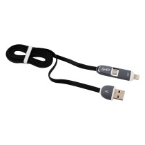 CABLE 2 EN 1 MICRO USB/TIPO LIGHTNING GHIA 1.0 MTS USB 2.1 CARGA Y TRANSFERENCIA DE DATOS CON PROTEC [ GAC-097 ][ CB-1264 ]