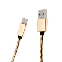 CABLE MICRO USB FORRO METALICO GHIA 1.0 MTS USB 2.1 CARGADOR Y TRANSFERENCIA DE DATOS GRIS [ GAC-088 ][ CB-1271 ]