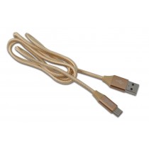 CABLE TIPO C GHIA 1.0 MTS USB 2.1 CARGADOR Y TRANSFERENCIA DE DATOS DORADO [ GAC-085 ][ CB-1274 ]