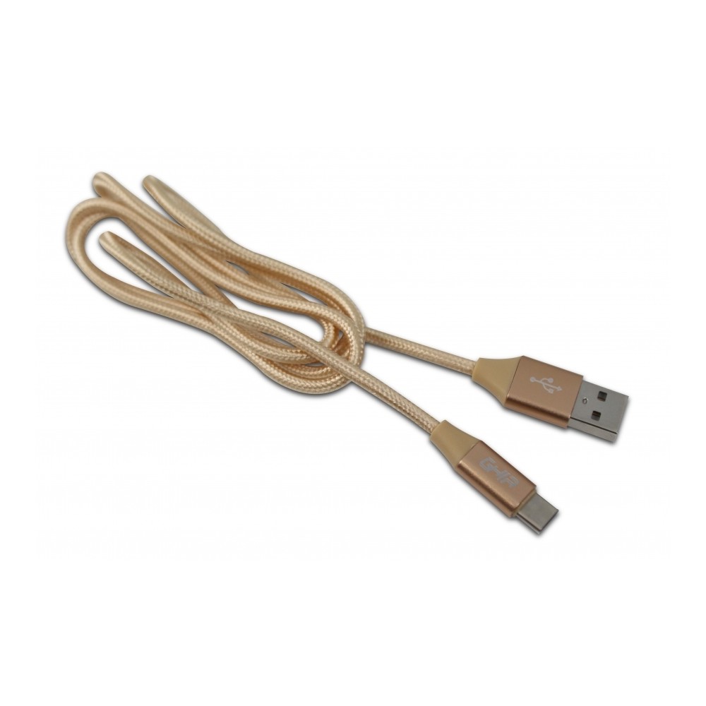 CABLE TIPO C GHIA 1.0 MTS USB 2.1 CARGADOR Y TRANSFERENCIA DE DATOS DORADO [ GAC-085 ][ CB-1274 ]