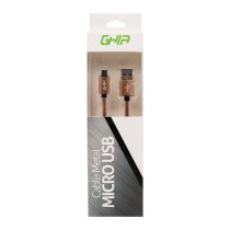 CABLE MICRO USB FORRO METALICO GHIA 1.0 MTS USB 2.1 CARGADOR Y TRANSFERENCIA DE DATOS DORADO [ GAC-086 ][ CB-1275 ]