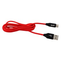 CABLE TIPO C GHIA 1.0 MTS USB 2.1 CARGADOR Y TRANSFERENCIA DE DATOS ROJO/NEGRO [ GAC-083 ][ CB-1277 ]