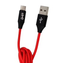 CABLE TIPO C GHIA 1.0 MTS USB 2.1 CARGADOR Y TRANSFERENCIA DE DATOS ROJO/NEGRO [ GAC-083 ][ CB-1277 ]