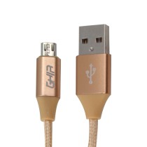 CABLE MICRO USB GHIA 1.0 MTS USB 2.1 CARGADOR Y TRANSFERENCIA DE DATOS DORADO [ GAC-079 ][ CB-1280 ]