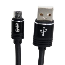 CABLE MICRO USB GHIA 2.0 MTS, DATOS Y CARGA, COLOR NEGRO [ GAC-150 ][ CB-1431 ]