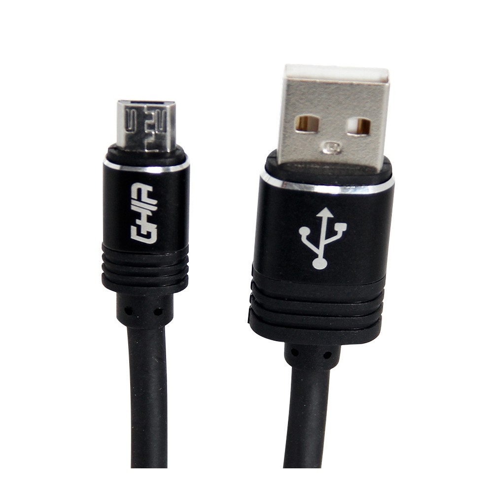 CABLE MICRO USB GHIA 2.0 MTS, DATOS Y CARGA, COLOR NEGRO [ GAC-150 ][ CB-1431 ]