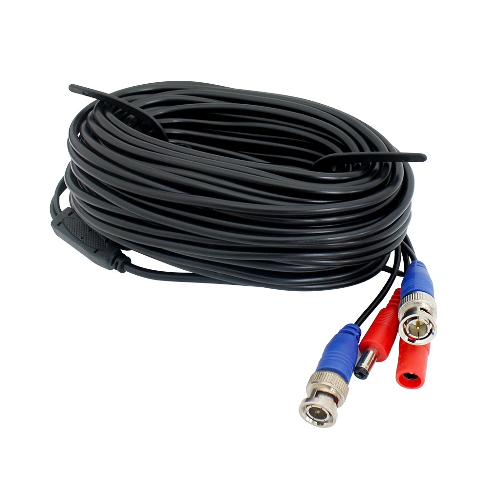 CABLE DE VIDEO Y ENERGIA DE 18 MTS GHIA // CABLE SIAMES //BNC MACHO/ 1 CONECTOR MACHO Y 1 CONECTOR H [ GVA-008 ][ CB-1741 ]