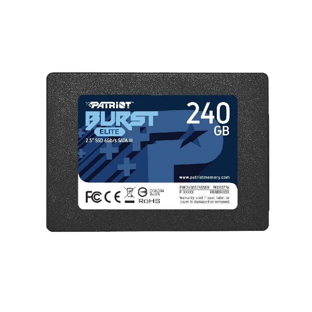 UNIDAD DE ESTADO SOLIDO INTERNO 240GB PATRIOT BURST ELITE 2.5 SATA 3 LECT.450/ESCR.320MBS 7MM PC/LAP [ PBE240GS25SSDR ][ HD-2661 ]