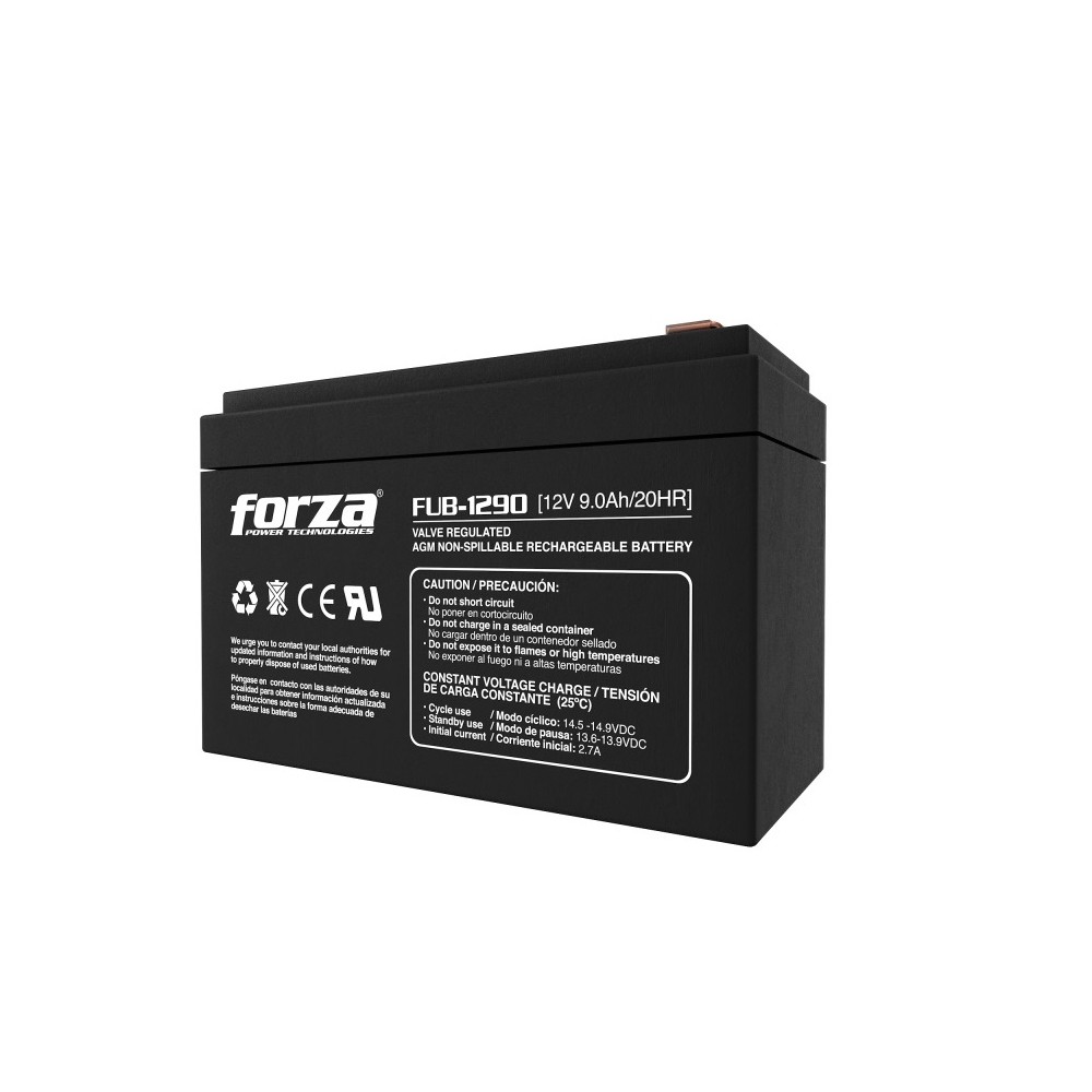 BATERIA SELLADA FORZA RECARGABLE FUB-1290 12V/9AH -  AGM, SIN MANTENIMIENTO [ FUB-1290 ][ FR-2116 ]