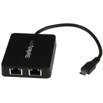 ADAPTADOR DE RED USB-C CON DOS PUERTOS ETHERNET GIGABIT Y PUERTO ADICIONAL USB (TYPE-A) - STARTECH.C [ US1GC301AU2R ][ AC-10156 ]