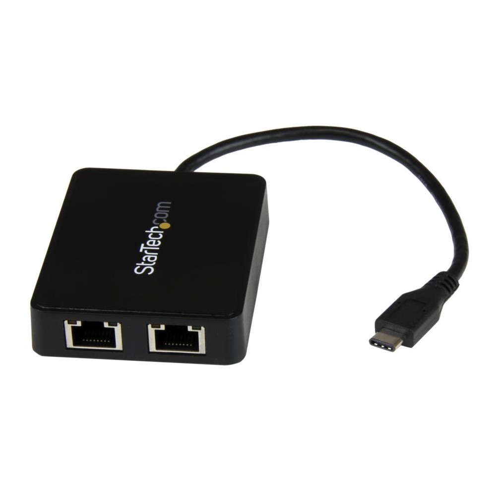 ADAPTADOR DE RED USB-C CON DOS PUERTOS ETHERNET GIGABIT Y PUERTO ADICIONAL USB (TYPE-A) - STARTECH.C [ US1GC301AU2R ][ AC-10156 ]