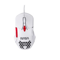 MOUSE GAMER NASA BY TECHZONE NS-GM04 ALAMBRICO LED RGB BLANCO [ NS-GM04 ][ AC-10769 ]