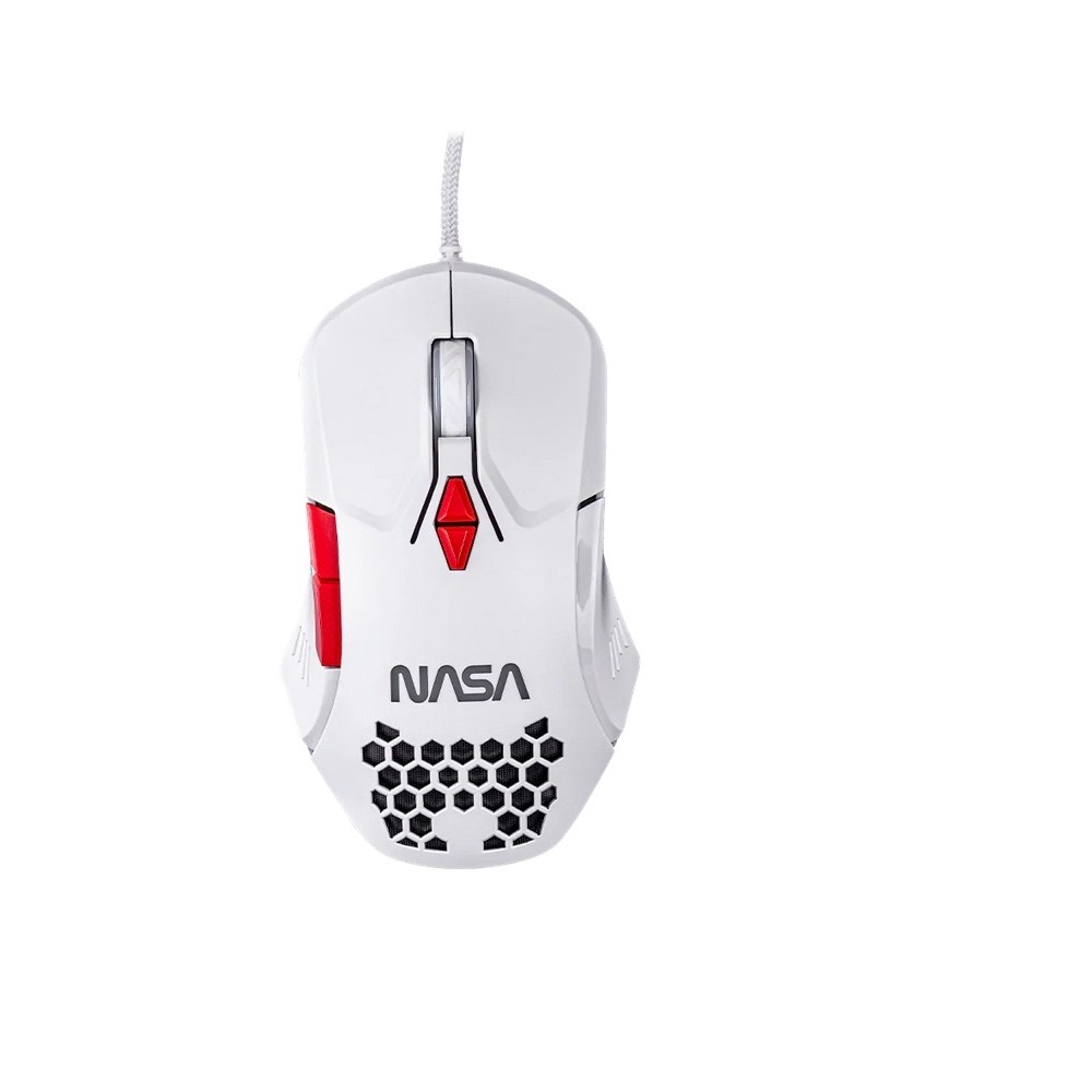 MOUSE GAMER NASA BY TECHZONE NS-GM04 ALAMBRICO LED RGB BLANCO [ NS-GM04 ][ AC-10769 ]