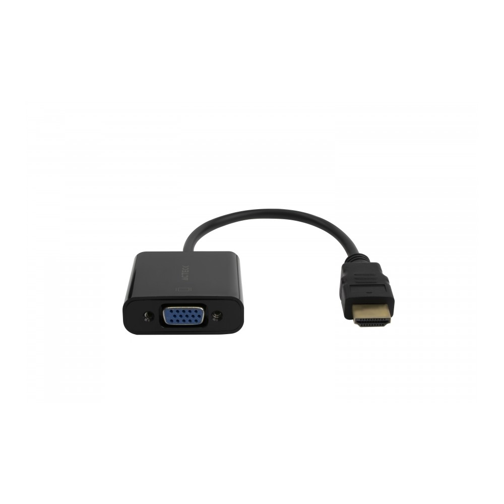 ADAPTADOR ACTECK SHIFT PLUS AV400 / HDMI A VGA / 20 CM / 4K / NEGRO / AC-934756 [ AC-934756 ][ AC-10939 ]