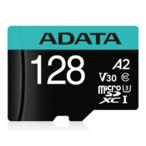 Memoria MicroSD Adata Premier Pro SDHC 128GB UHS-I U3 V30S U3 A2 Color Negro-Aqua [ AUSDX128GUI3V30SA2-R ]