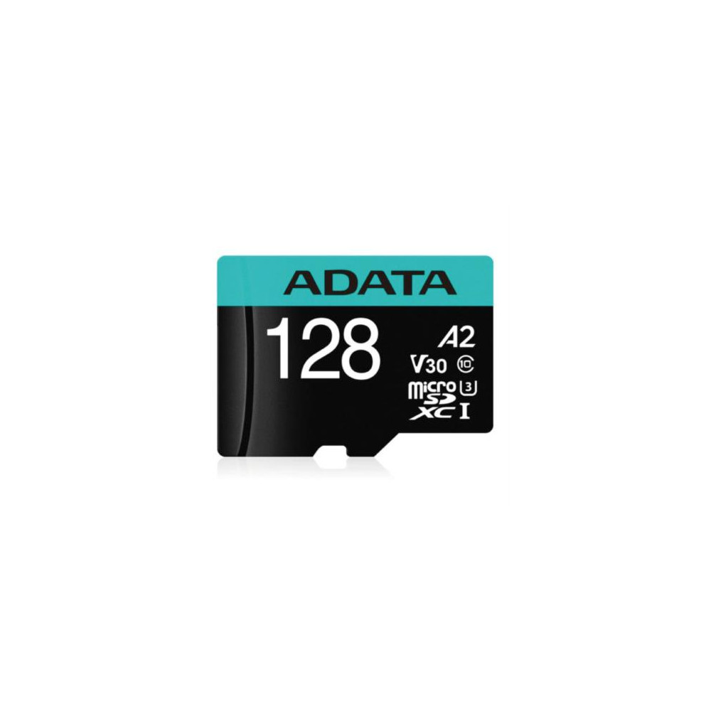 Memoria MicroSD Adata Premier Pro SDHC 128GB UHS-I U3 V30S U3 A2 Color Negro-Aqua [ AUSDX128GUI3V30SA2-R ]