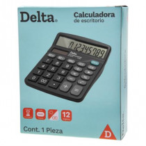 Calculadora Barrilito Delta Escritorio 12 Dígitos 14.5x12 cm Batería AA [ 7807CDE ]