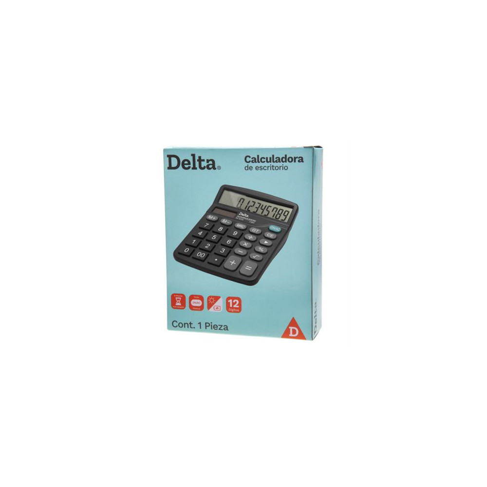 Calculadora Barrilito Delta Escritorio 12 Dígitos 14.5x12 cm Batería AA [ 7807CDE ]