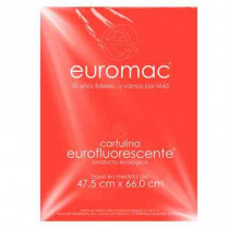 CARTULINA EUROMAC FLUORESCEMTE ROJO 47.5X66CM  C/10 [ EF0036 ]