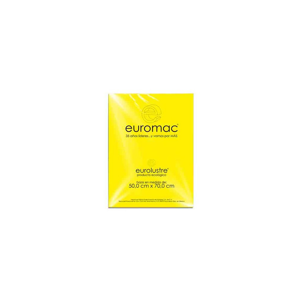 PAPEL LUSTRE EUROMAC AMARILLO CANARIO 50X70 25 HOJAS [ EL0001 ]