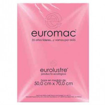 PAPEL LUSTRE EUROMAC ROSA PASTEL 50X70 25 HOJAS [ EL0043 ]