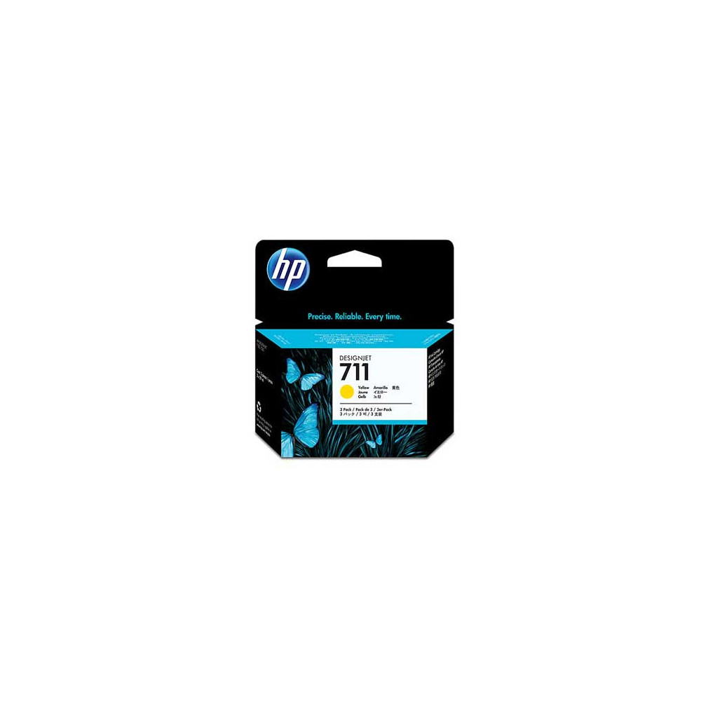 TINTA HP LF 711 AMARILLO 3PACK DESIGNJET [ CZ136A ]