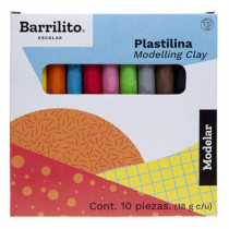 Plastilina Barrilito Colores Surtidos 180 g Caja C/10 Barras [ MX180 ]