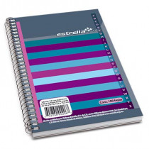 LIBRETA ESTRELLA 1/8 ESPIRAL RAYA C/INDICE 100 HJS [ 0206 ]