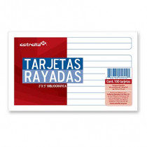 TARJETA ESTRELLA BIBLIOGRÁFICA 3X5 RAYA C/100 [ 42-TARJETA-ESTRELLA ]