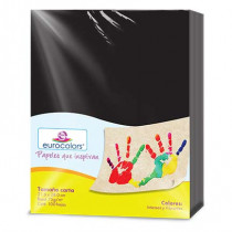 PAPEL CORTADO EUROCOLORS CARTA NEGRO C/100 [ EC0014 ]