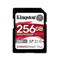 MEMORIA FLASH SD KINGSTON SDXC CANVAS REACT PLUS 256GB 280R/150W UHS-II U3 V60 (SDR2V6/256GB) [ SDR2V6256GB ][ RAM-4262 ]