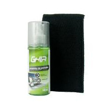 KIT DE LIMPIEZA PARA PANTALLAS GHIA, INCLUYE TOALLA TIPO ESPONJA Y LIQUIDO LIMPIADOR 140ML ANTIBACTE [ GLS-009-R ][ CN-4449 ]